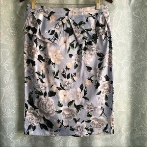 Grace Karin High Waist Peplum Floral Pencil Skirt